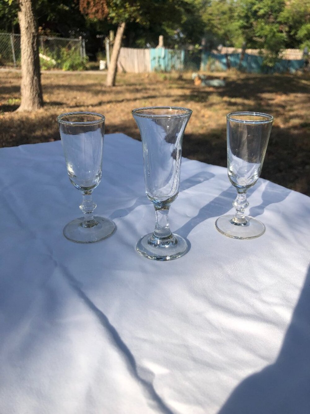 Vintage Stemmed Cordial Glasses, set of 3